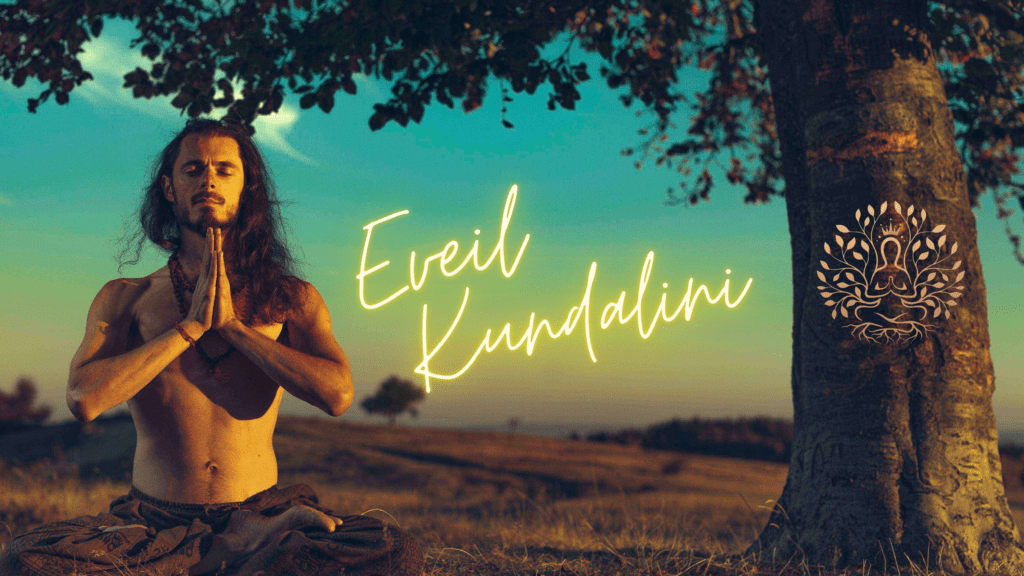 éveil kundalini et éveil spirituel d'un homme en train de méditer. guide kundalini